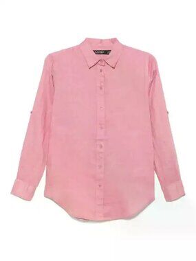 Lauren Women's Ralph Lauren 100% Linen Shirt, XL, Pink